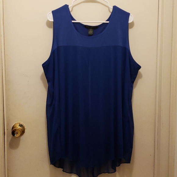 Sleeveless blue blouse - Picture 2 of 5